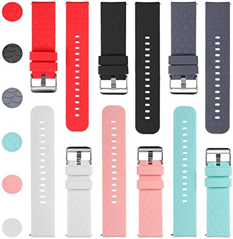 6-Pack Soft Silicone Bands Compatible with SoundPEATS Watch 1 Smart Watch, Quick Release Replacement Bands Sport Wristbands for SoundPEATS Watch 1(NOT for Watch Pro 1)