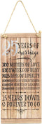Happy Homewares Beautifully Designed 25th Anniversary Vintage MDF Hanging Plaque with Rope | 25 Years Down & Forever to Go | 12" x 5.5" | Thoughtful Gift Idea