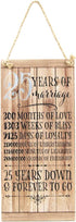 Happy Homewares Beautifully Designed 25th Anniversary Vintage MDF Hanging Plaque with Rope | 25 Years Down & Forever to Go | 12" x 5.5" | Thoughtful Gift Idea