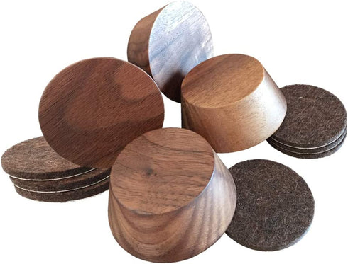Prime Woodcraft Walnut Wood Furniture Risers - Premium Wooden Furniture Lift with 1 Inch Extra Height for Cleaning and Convenience - Bed Riser, Sofa Riser, Desk Riser for Home and Office (4 Pack)