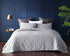 BOURINA Reversible 3-Piece Full Quilt Set - Pre-Washed Microfiber Ultra Soft Lightweight Star Quilted Bedspread Full Coverlet Set, Grey