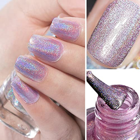 Ownest. Holographic Nail Polish, Gorgeous Glossy Holographic Halo Glitter Polish Nail Art Nail Pigment Diamond Laser Nail Polish-LS06