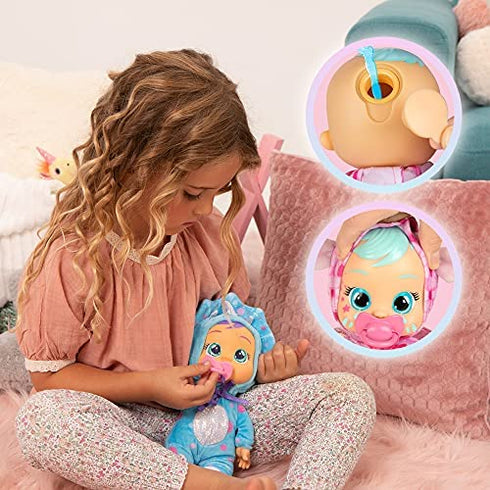 Cry Babies Tiny Cuddles Tina - 9 inch Baby Doll, Cries Real tears. Blue