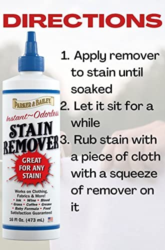 Parker and Bailey Laundry Stain Remover - Blood Cleaner for Clothing - Carpet Spot Treater - Unscented, Sulfate and Bleach Free -16oz