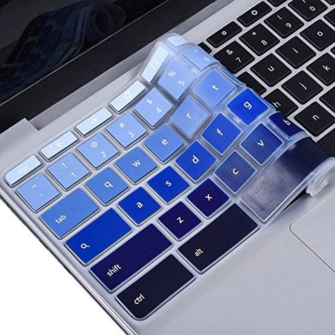 Keyboard Cover for HP 11.6 inch Chromebook, HP Chromebook x360 11.6 inch, HP Chromebook 11 G2 / G3 / G4 / G5 / G6 EE / G7 EE, HP 11.6 Inch Chromebook Protector Skin, Gradual Blue
