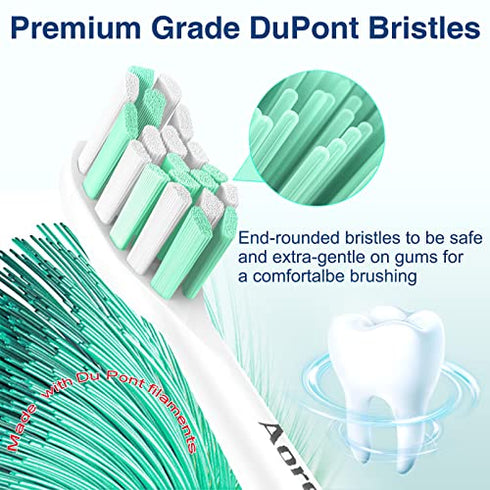 Aoremon Replacement Toothbrush Heads for Philips Sonicare Snap-on Electric Brush Handles HX9023/65, 10 Pack