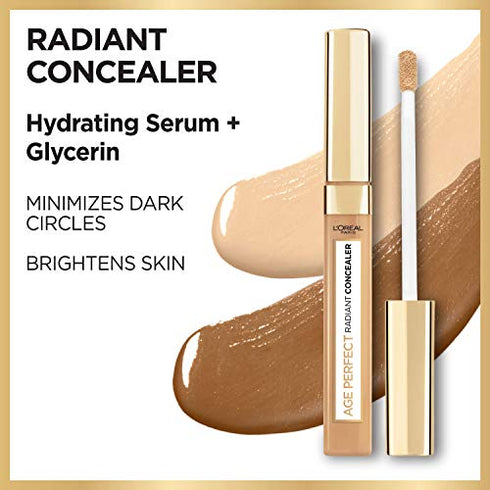 L'Oreal Paris Age Perfect Radiant Concealer with Hydrating Serum and Glycerin, Sienna