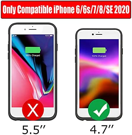 Battery Case for iPhone 8/7/6s/6/SE 2020(2nd Generation),6500mAh Portable Charger Case Rechargeable Battery Pack Charging Case Compatible with iPhone SE 2020(2nd Generation)/8/7/6s/6 (4.7 inch)-Black