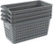 Doryh Plastic Baskets for Organizing, Grey, Set of 4