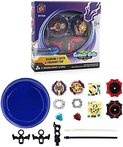 Bay Battle Burst B-92 Starter Sieg Excalibur.1.Ir and B-86 Legend Spriggan 7 Mr Blades with Launcher Stater and Stadium Set High Performance Battling Top (Blue)