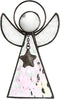 Angel Ornament Window Sun Catcher Clear Iridescent Stained Glass Christmas Tree Decoration Holiday Decor Memorial Remembrance Sympathy Gift J Devlin ORN 215-1 (Clear Iridescent)