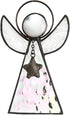Angel Ornament Window Sun Catcher Clear Iridescent Stained Glass Christmas Tree Decoration Holiday Decor Memorial Remembrance Sympathy Gift J Devlin ORN 215-1 (Clear Iridescent)