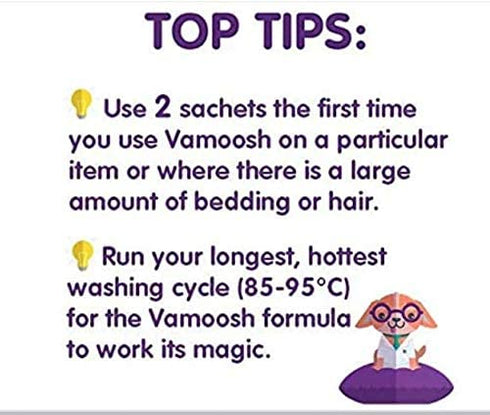 Vamoosh Pet Hair Dissolver 3 x 100g (1 box) Pet Hair Remover for Washing Machines – Dissolves dog hair, cat hair, horse hair etc in the laundry