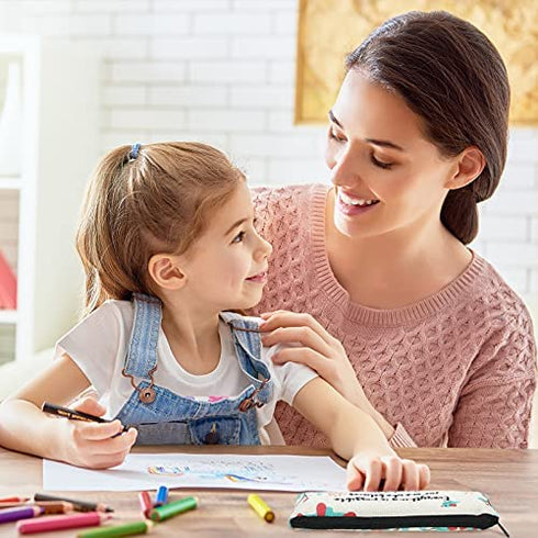 4 Pieces Inspirational Bible Verse Pencil Pouch Christian Pencil Case Scripture Makeup Bags Canvas Cosmetic Bags for Students Office Journaling Supplies (Bible Verse Pattern,7.8 x 3.8 Inch)