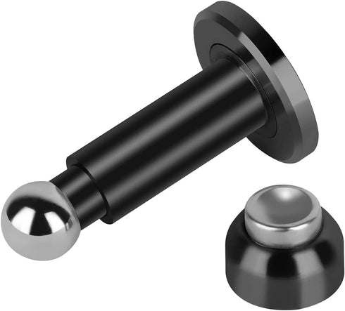 Hommyzone Adjustable Height Magnetic Door Stopper,Magnetic Door Stop, 304 Stainless Steel Door Holder with Wall&Floor Mounted€¦?Black)