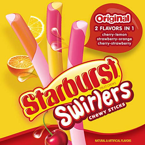 STARBURST Swirlers Chewy Sticks Candy Share Size 2.96 oz. Bag