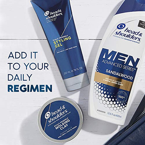 Head & Shoulders Anti-Dandruff Molding Hair Clay for Men, Strong Hold, Matte Finish, 3 Oz