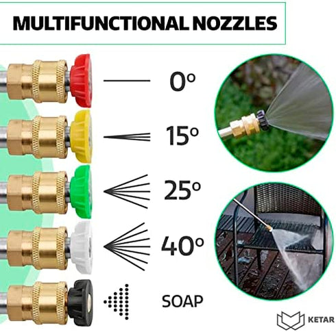 5Pcs Pressure Washer Nozzles Tips - Replacement Sprayer Nozzle Tips for Pressure Washers 2700 PSI Pressure Washer Accessories, 2.3 GPM, Model # 6022, 6023, Size 3.0 Or 030 High Pressure Aeroponics Kit