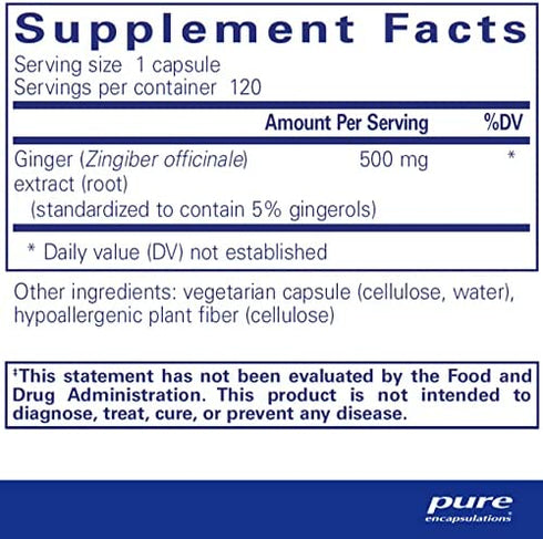 Pure Encapsulations Ginger Extract | Supplement to Support The Digestive, Musculoskeletal, and Cardiovascular Systems* | 120 Capsules