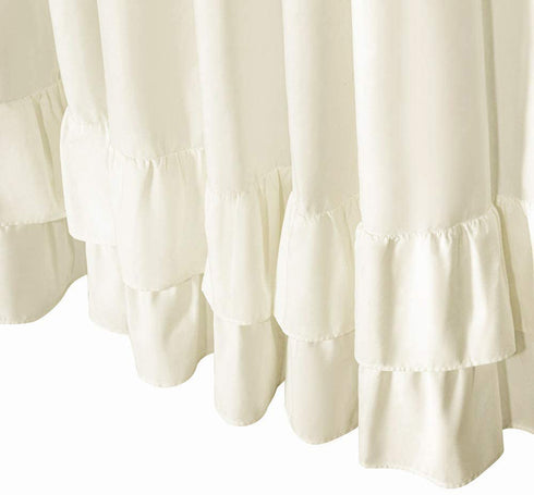 YOSTEV Ivory Ruffle Shower Curtain Farmhouse Fabric Cloth Shower Curtains for Bathroom 54x78 Inches,Stall Size