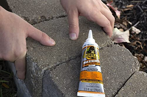 Gorilla Max Strength Clear Construction Adhesive, 2.5 Ounce Squeeze Tube, Clear, (Pack of 1)