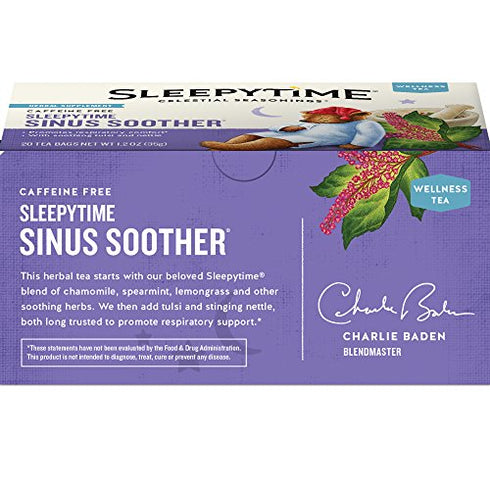 Celestial Seasonings Wellness Tea, Sleepytime Sinus Soother, 20 Count Box