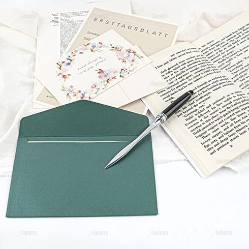 AUEAR, Metal Letter Opener Envelope Slitter Paper Knife for Women Men Home Office (Black)