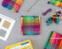 Friendly Loom 7" Potholder Kit Green Metal Loom and Bright Rainbow Color Cotton Loops, Makes 2 Potholders, MADE IN THE USA by Harrisville Designs.