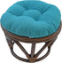 Blazing Needles Solid Twill Round Footstool Cushion, 18", Aqua Blue