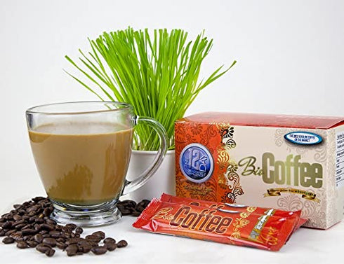 Bio Coffee- NEW! - First Organic Instant Non-dairy Alkaline Coffee (12 Sachet Box)