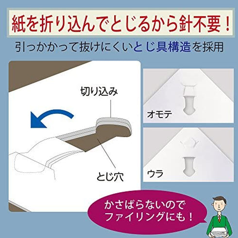 Kokuyo Harinacs Stapleless Stapler, Up to 10 Sheets Binding, White, Japan Import (SLN-MSH110W)