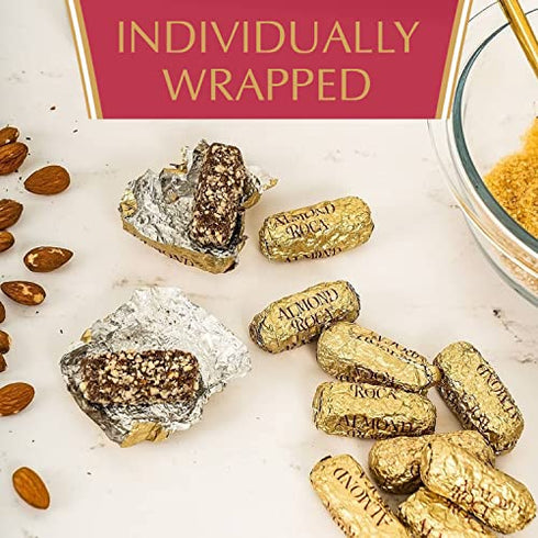Brown & Haley Almond ROCA Canister, Individually Wrapped Chocolate Candy, Classic Buttercrunch Toffee with Almonds, 10 Ounces (Pack of 1)