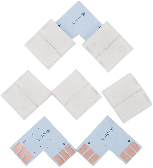 BTF-LIGHTING 10sets 3PIN 10mm Width Right Angle L Shape solderless Corner Connector for WS2811 WS2812B SK6812 LED Strip No Soldering Can't Support 144LEDs/m or ALTOVE LED Strip