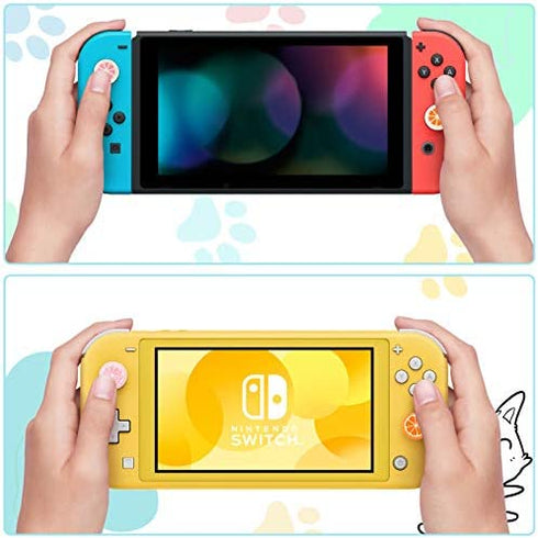 Skylety 26 Pieces Replacement Silicone Lemon Fruit Design Thumb Grip Caps Analog Stick Cover Joystick Cap Luminous Cover Compatible with Nintendo Switch, Switch Lite Joy-Con Controller