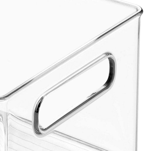 mDesign Deep Plastic Storage Organizer Container Bin, Game and Comic Organization for Cabinet, Cupboard, Playroom, Shelves, or Closet - Holds Video Games, Tablets, DVDs, or Controllers, Clear