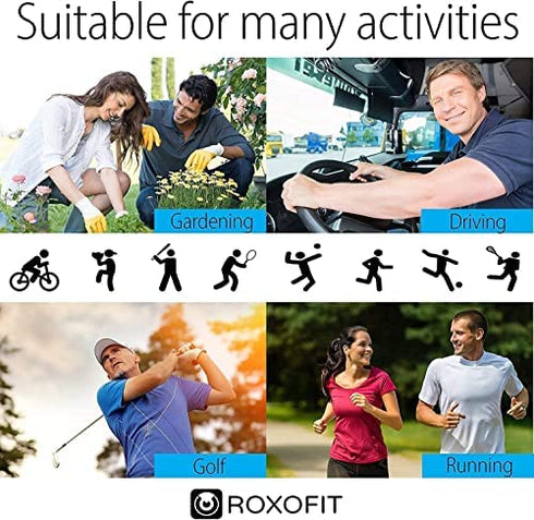 ROXOFIT Hip Brace - Thigh Hamstring Sciatica Pain Relief Brace - Compression Support Wrap for Hip Flexor Strain, Groin Pull, SI Joint, Arthritis, Bursitis, Sciatic Nerve for Men, Women (Black)