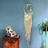 OurWarm Moon Dream Catcher Wall Decor, Macrame Wall Hanging Boho Dream Catcher with LED String Light Craft Gifts for Kids Teenage Girls Bedroom Bohemian Wedding Farmhouse Home Decor, 40 x 10 Inches