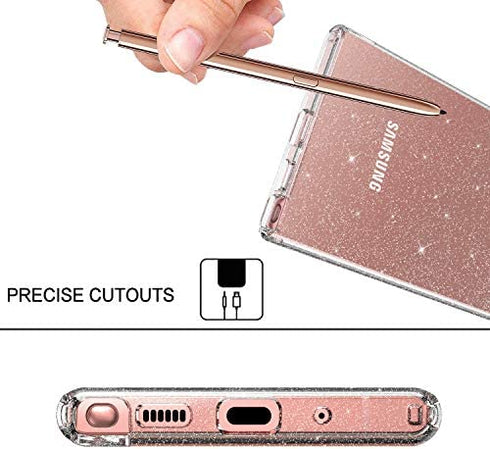 BENTOBEN Note 20 Ultra Case, Clear Glitter Bling Sparkly Slim Soft TPU Rugged Shockproof Protective Bumper Phone Case Cover for Samsung Galaxy Note 20 Ultra 6.9" 5G,Clear Glitter