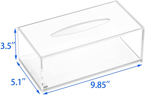 HIIMIEI Acrylic Tissue Box Cover Clear Tissue Holder Napkin Dispenser for Home Office Restaurant