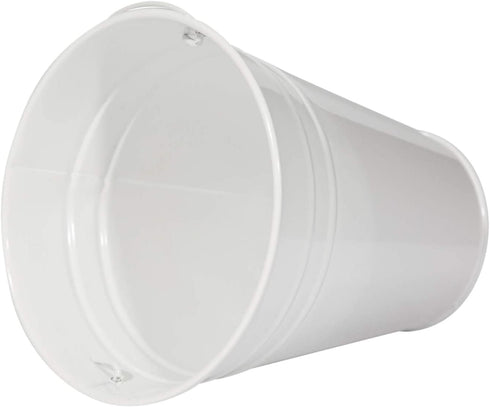 Houseables Galvanized Buckets, Metal, White, 4.5" W x 5" H, 12 Pack, Tin, Party Supplies, Mini Toy Container, Decorative Bucket With Handle, For Candy Bars, Crafts, Vase, Favors