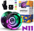 MAGICYOYO Professional N11 Unresponsive Yoyo for Kids, Metal Trick Yoyo for Adults, Alloy Aluminum Professional yo-yos with 4 Colors Yoyo Ball, Bonus 5 Yoyo Strings, Yo Yo Glove and Yo-yo Bag