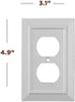 Pack of 4 Wall Plate Outlet Switch Covers by SleekLighting | Classic White Architecture Wall plates| Variety of Styles: Decorator/Duplex/Toggle/Blank/& Combo | Size: 1 Gang Duplex Receptacle