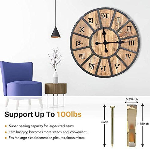 100lbs Picture Hangers, Hommie Picture Hanging Hooks Heavy Duty Picture Hangers Frame Hooks Picture Hanging Kit for Drywall Wooden Wall Hanging Hardware for Pictures,Canvas,Mirror (20Pcs)