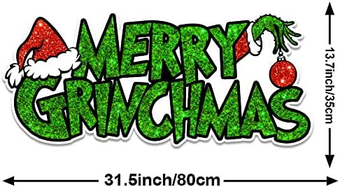 Grinch Christmas Decorations -Grinch Christmas Yard Signs with Stakes Extra Large for Christmas Outdoor Decorations - Xmas Outdoor Yard Sign Lawn Decor (31INCHS)