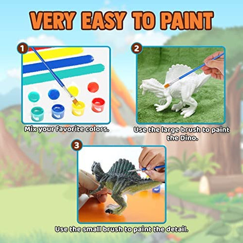 FUNZBO Kids Crafts and Arts Set Painting Kit - Dinosaurs Toys Art and Craft Supplies Party Favors for Boys Girls Age 4 5 6 7 Years Old Kid Child Creativity DIY Gift Set