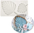 Chongmu Fan Leaf Silicone Molds Flower Leaf Shape Fondant Cake Mold for Sugarcraft Cake Decoration, Cupcake Topper, Polymer Clay, Candy, Chocolate, Crafts Making Tool (Fan Leaf)