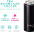 Swig Life Skinny Can Cooler, Stainless Steel, Dishwasher Safe, Triple Insulated Slim Can Sleeve for 12oz Tall Skinny Can Beverages (Black)