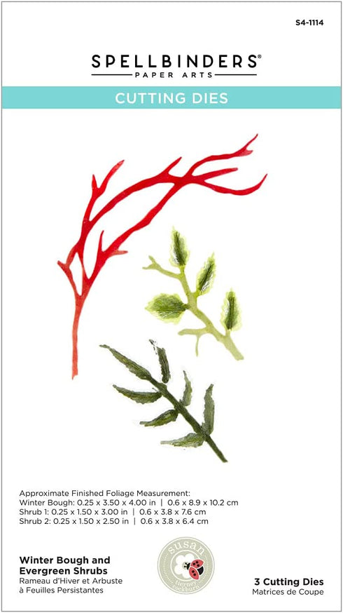 Spellbinders Winter Bough and Evergreen Shrubs Dies, Metal