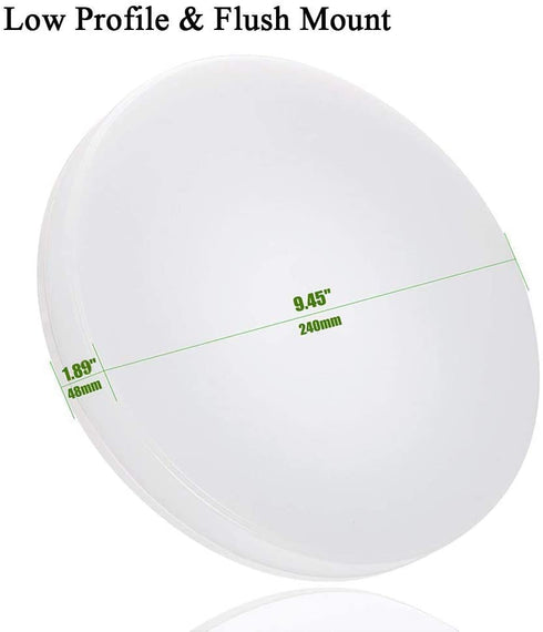 Airand Ceiling Light LED 3000K Flush Mount 18W Ceiling Lights Fixture 9.5'' Round LED Ceiling Lamps for Kitchen, Hallway, Bathroom, Stairwell, 1650LM, Waterproof IP44, 80Ra (Warm White?