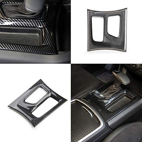 crosselec Carbon Fiber Central Control Gear Shift Panel Trim Fit for Dodge Charger 2015+ (Black)